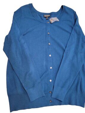 NWT Lane Bryant Blue Button Down Cardigan Sweater 18/20